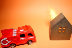 火事と消防車