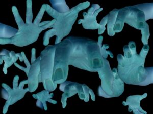 闇から伸びる手